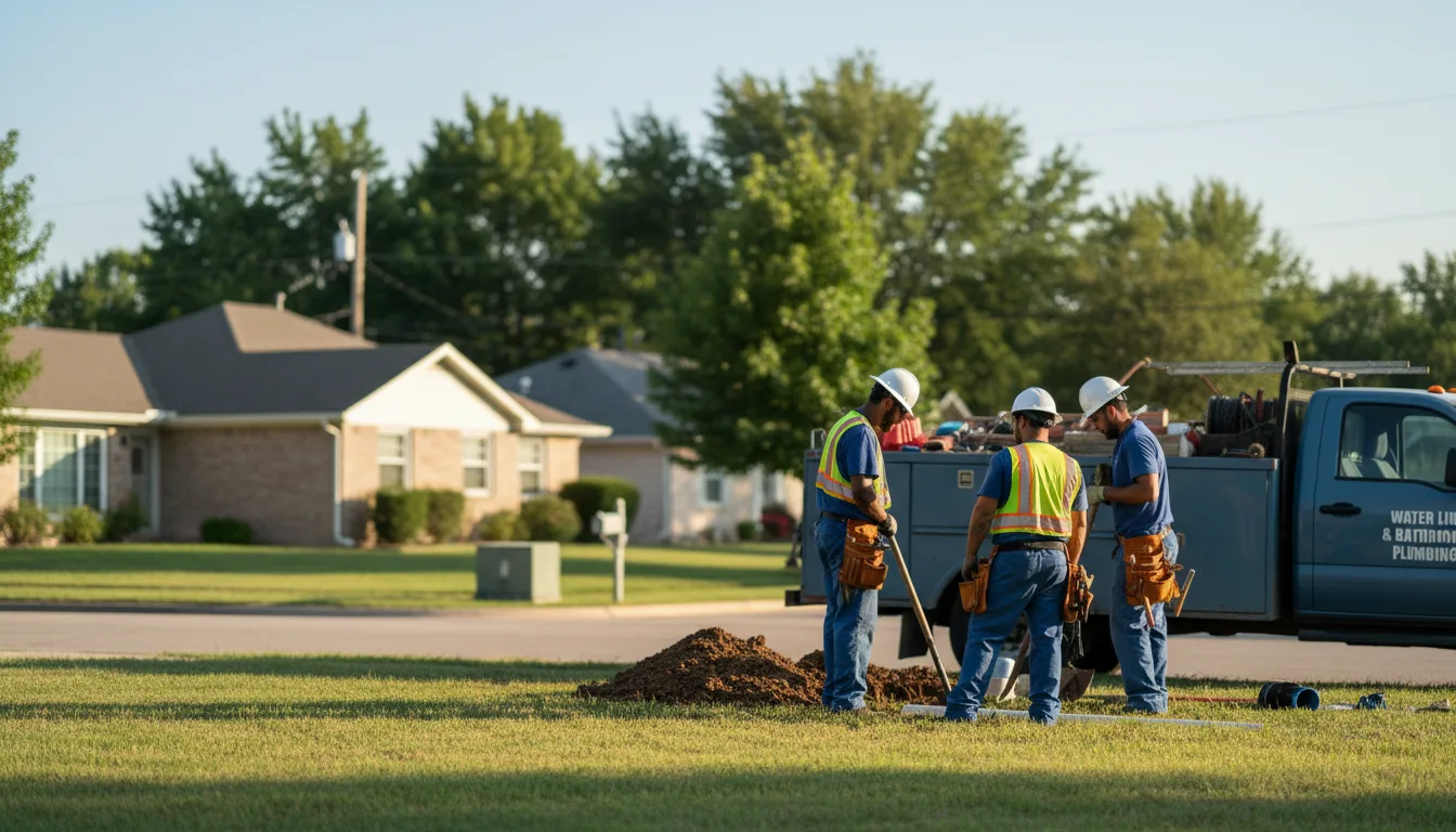 Residential water line and bathroom plumbing service in Hollins, AL